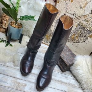 Frye leather women's riding boots aged ruby